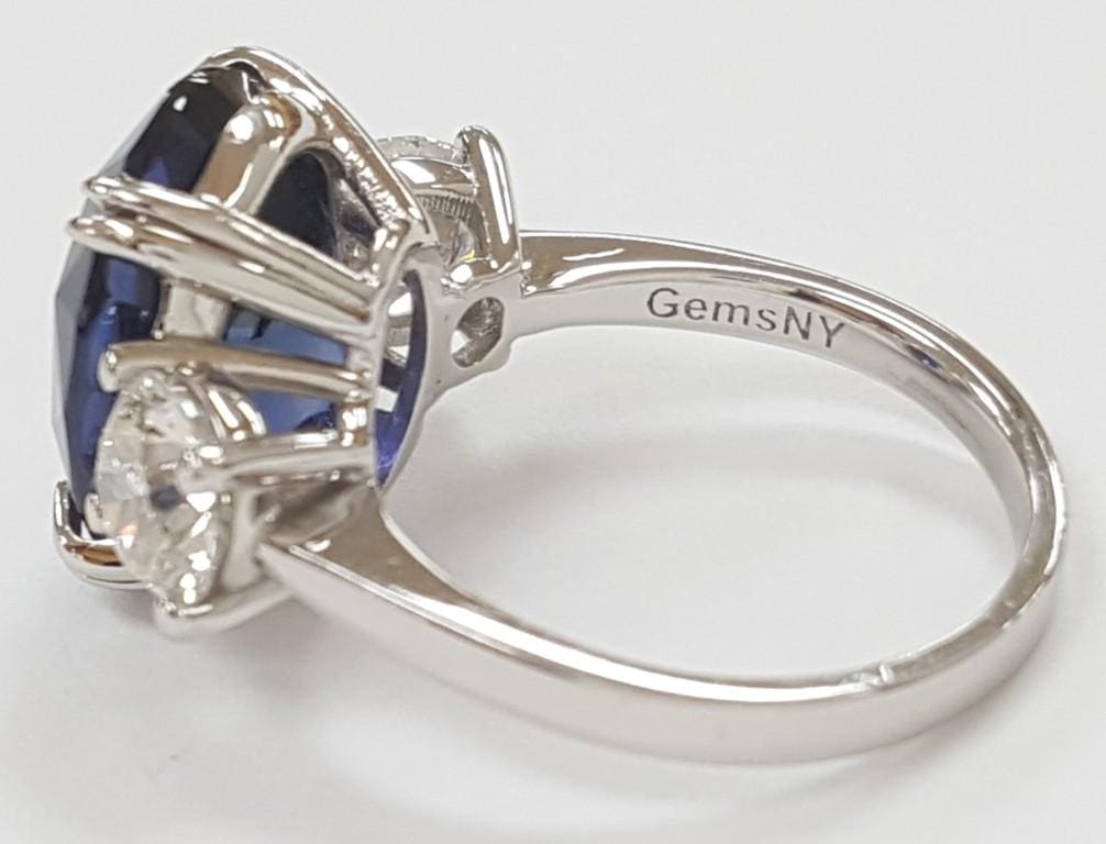 No Heat Sapphire Diamond Three-Stone Ring 10.38 ct Platinum Retail $275K