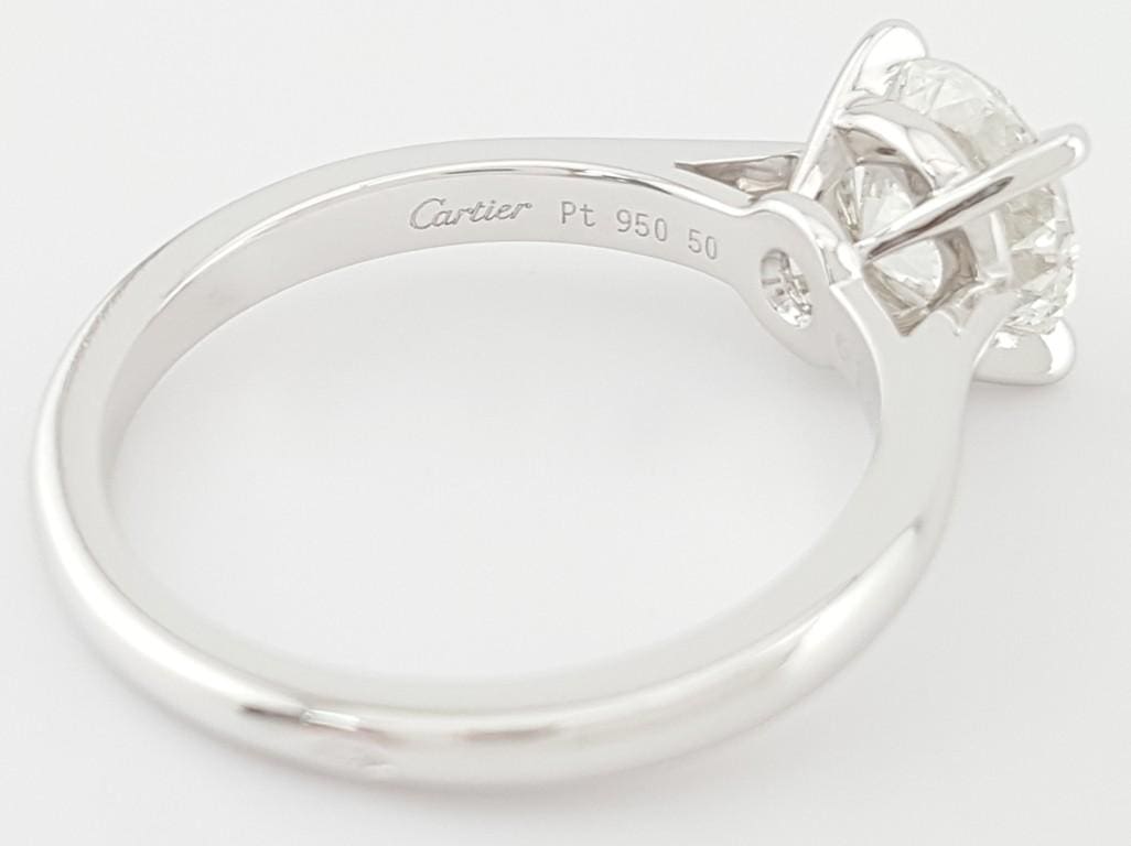 Cartier Solitaire 1895 Round Diamond Engagement Ring 1.21 ct Platinum Rtl $25.5K