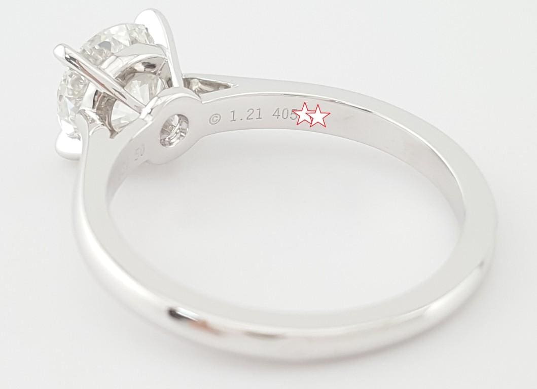 Cartier Solitaire 1895 Round Diamond Engagement Ring 1.21 ct Platinum Rtl $25.5K