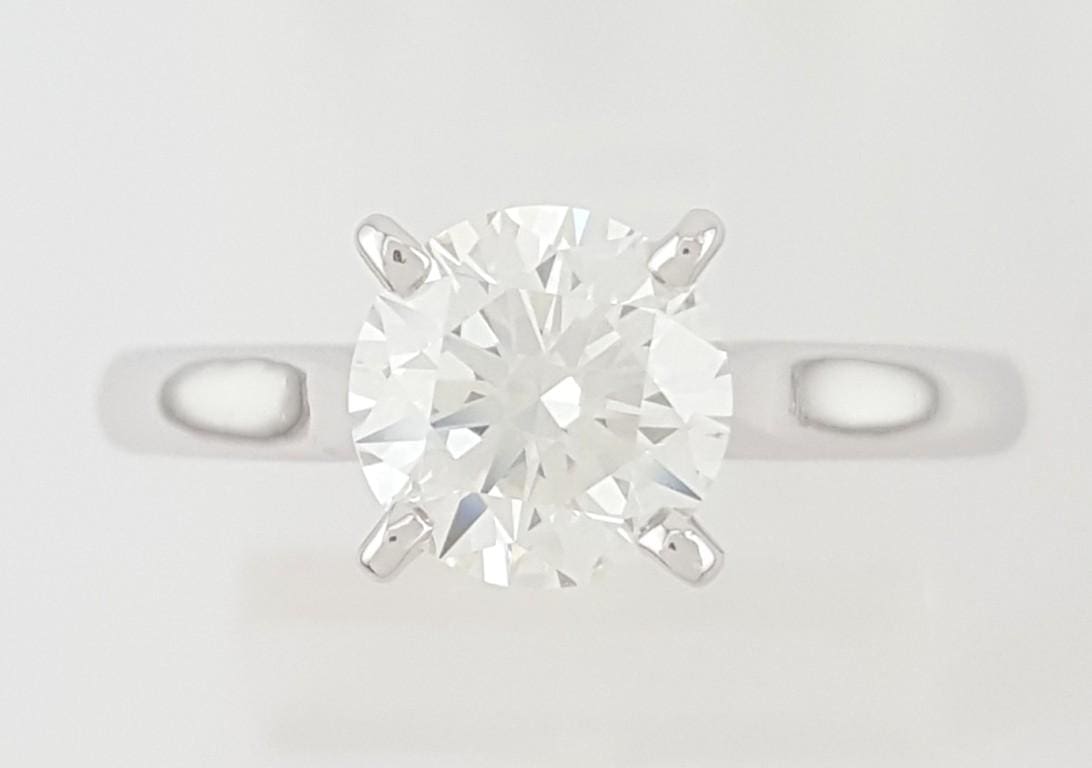 Cartier Solitaire 1895 Round Diamond Engagement Ring 1.21 ct Platinum Rtl $25.5K