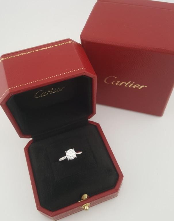 Cartier Solitaire 1895 Round Diamond Engagement Ring 1.21 ct Platinum Rtl $25.5K