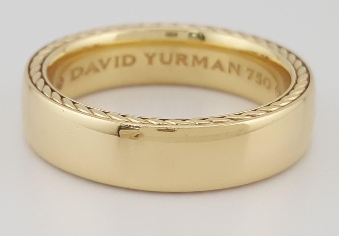 David Yurman Men Streamline Band Ring 6mm 18k Yellow Gold 9 Grams Retail $3950