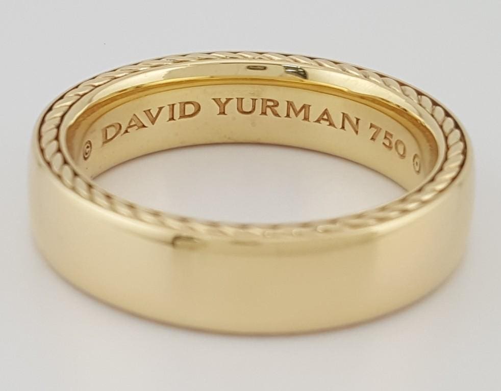 David Yurman Men Streamline Band Ring 6mm 18k Yellow Gold 9 Grams Retail $3950