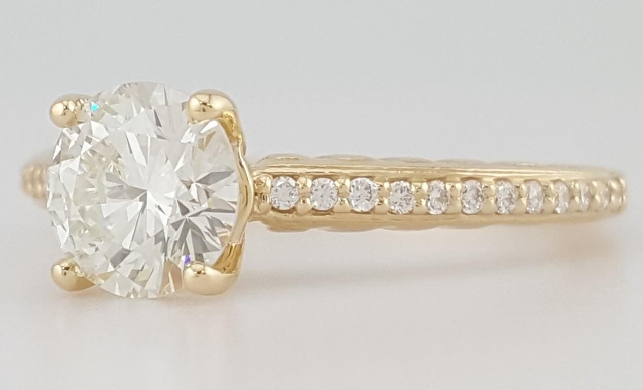 Ritani Round Diamond Engagement Ring 1.15 ct 18k Yellow Gold 1RZ2851 Rtl $7350