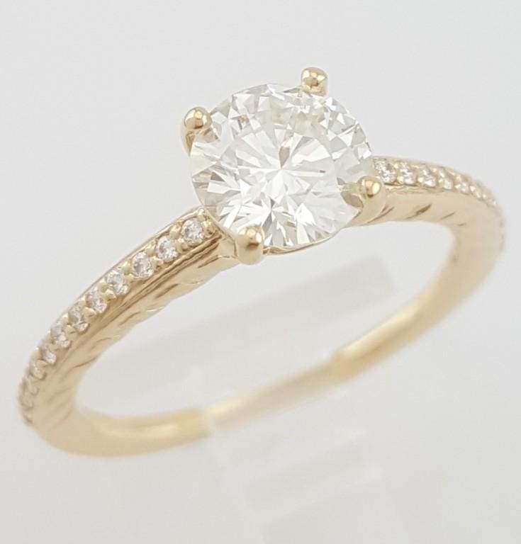 Ritani Round Diamond Engagement Ring 1.15 ct 18k Yellow Gold 1RZ2851 Rtl $7350