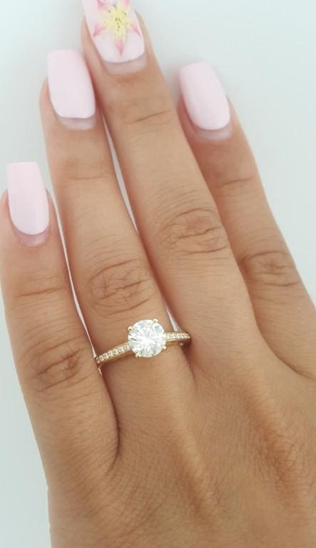Ritani Round Diamond Engagement Ring 1.15 ct 18k Yellow Gold 1RZ2851 Rtl $7350